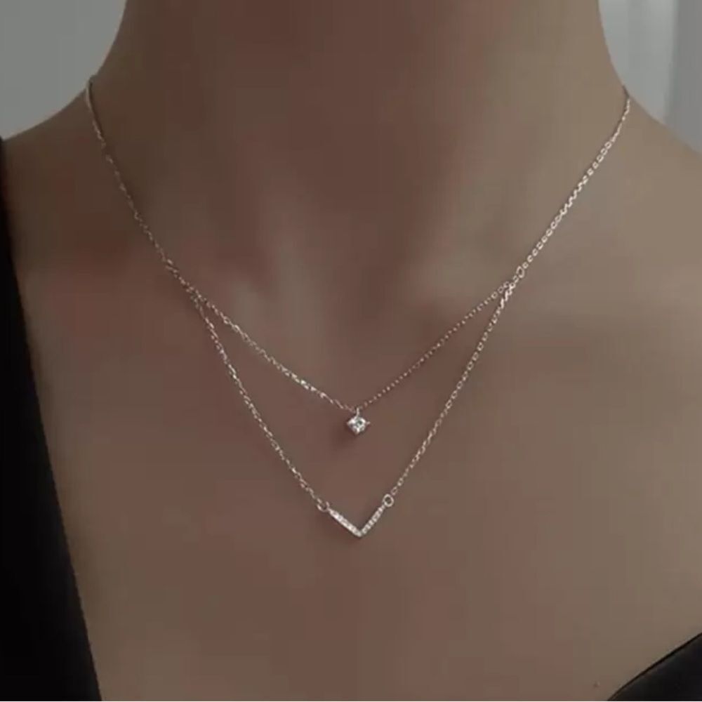 Silver Layered Necklace M1567